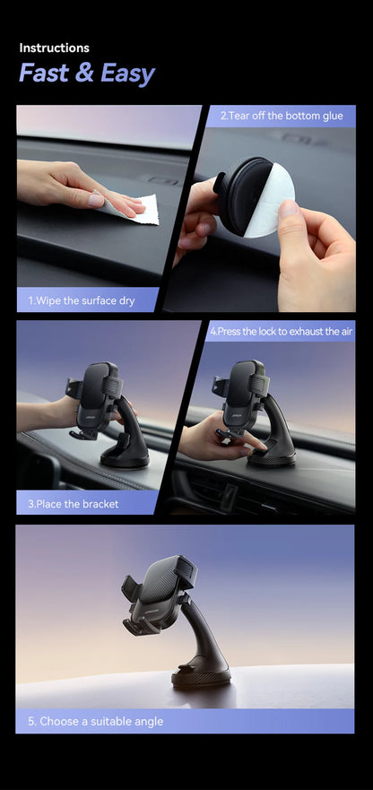 Universal Car Phone Mount With Strong Suction 360 Rotation - Smarsty