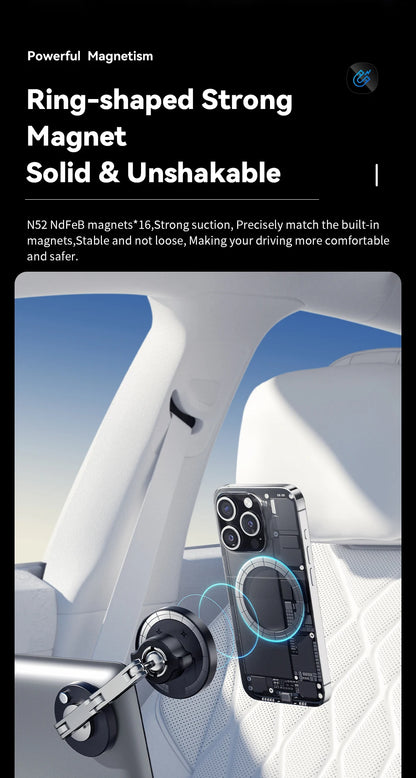 Magnetic MagSafe Wireless Car Charger Holder 15W Charging - Smarsty
