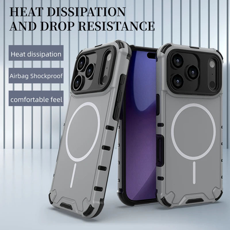 Airbag Anti Fall Magnetic Wireless Charging Phone Case for IPhone 17 Air 17 16 11 13 Pro Max 15 14 Plus for Magsafe Matte Cover