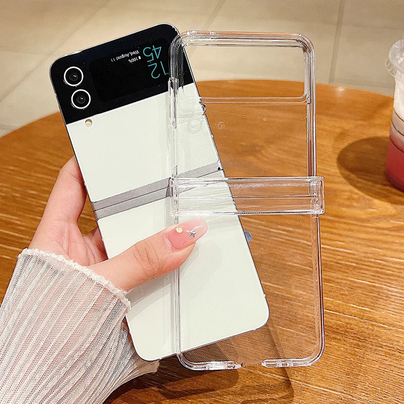 Clear Transparent Shockproof Folding Phone Case for Z Flip - Smarsty