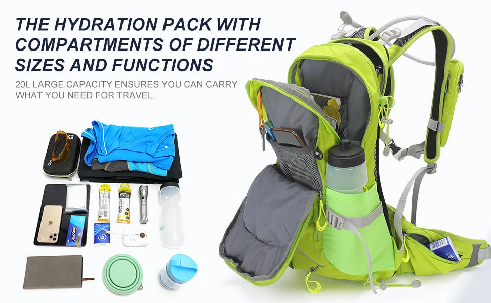 Mountaineering backpack 20 liters men's and women's outdoor sports bag waterproof camping hiking rain