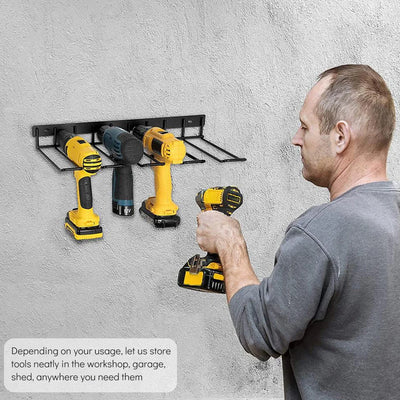 Power Tool Rack Electric Drill Holder Wall Mount Power Tool Organizer Workshop Wrench Tools Screwdriver Power Storage Shelf Home by Smarsty