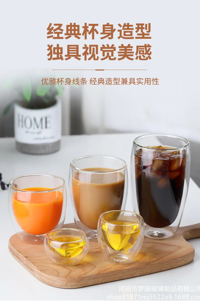 Heat Resistant Double Wall Glass Cup for Coffee and Beer - Smarsty