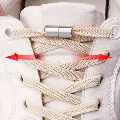 1Pair Elastic Laces Sneakers No Tie Shoe laces Capsule Lock Shoelaces Without ties Kids Adult 0.6cm Flat Shoelace for Shoes - Smarsty