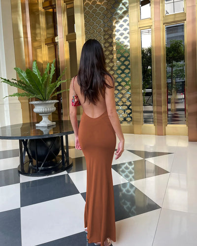 Hugcitar 2025 Spring Solid Sleeveless Backless Elegant Sexy Bodycon Y2K Maxi Prom Dress Women Clothes Birthday Party Casual Y2K - Smarsty