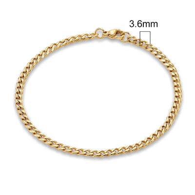 MKENDN 3-11mm Silver Stainless Steel Curb Link Bracelet - Smarsty