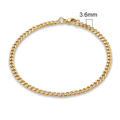 MKENDN 3-11mm Silver Stainless Steel Curb Link Bracelet - Smarsty