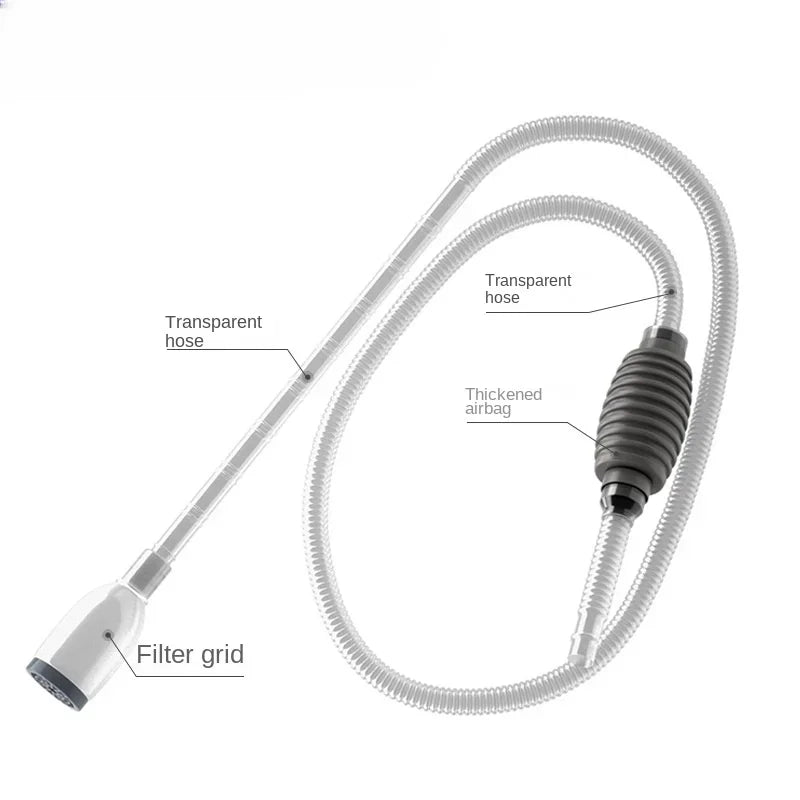 Siphon Pump with Filter Nozzle Fish Tank Water Changer Air Pump Cleaning Accessorie Handheld Aquarium Gravel Cleaner Vacuum Tool - Smarsty