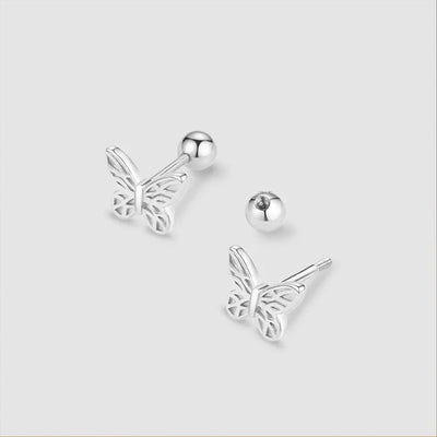 925 Silver Tragus Piercing Helix Studs Butterfly Heart - Smarsty