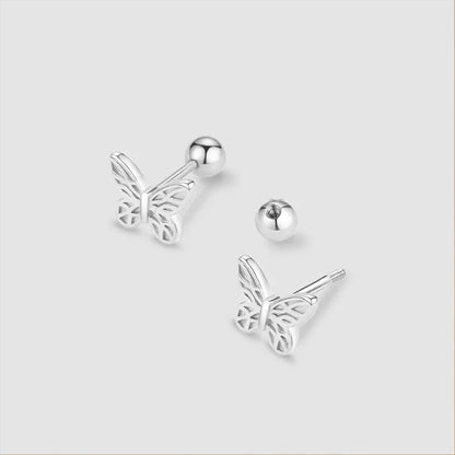 925 Silver Tragus Piercing Helix Studs Butterfly Heart - Smarsty