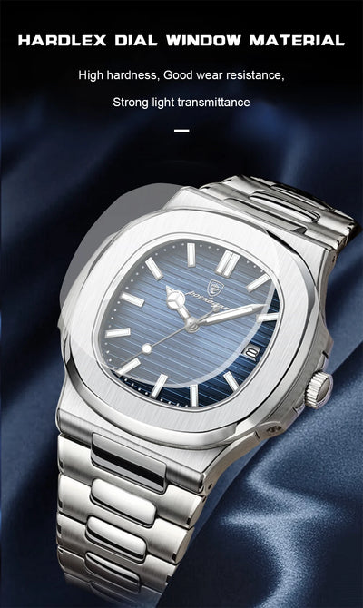 Luxury Waterproof Square Men Wristwatch with Luminous Date - Smarsty