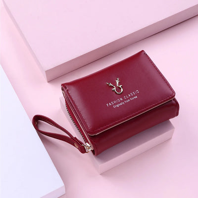 Luxury Brand Women's Small Wallet Female Card Holder Short Wallets with Coin Purse for Woman Ladies PU Leather Hasp Mini Clutch - Smarsty