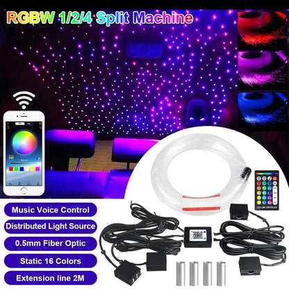 16W Fiber Optic Star Ceiling Lights Atmosphere APP Control Fashion Ceiling Roof Car Star for Car Home Party