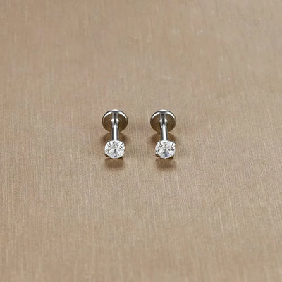 Labret Tragus Stud 16G Surgical Stainless Steel CZ Crystal - Smarsty