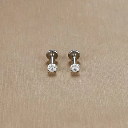 Labret Tragus Stud 16G Surgical Stainless Steel CZ Crystal - Smarsty