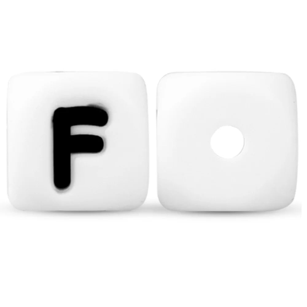 50Pcs Silicone Alphabet Beads White DIY Jewelry Making - Smarsty