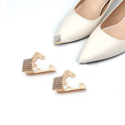 Women High Heel Metal Toe Cap Wear and Tear Concealer Anti-kicking Leather Shoes Point Protector Flat Shoe Tips Cap Accessorices - Smarsty