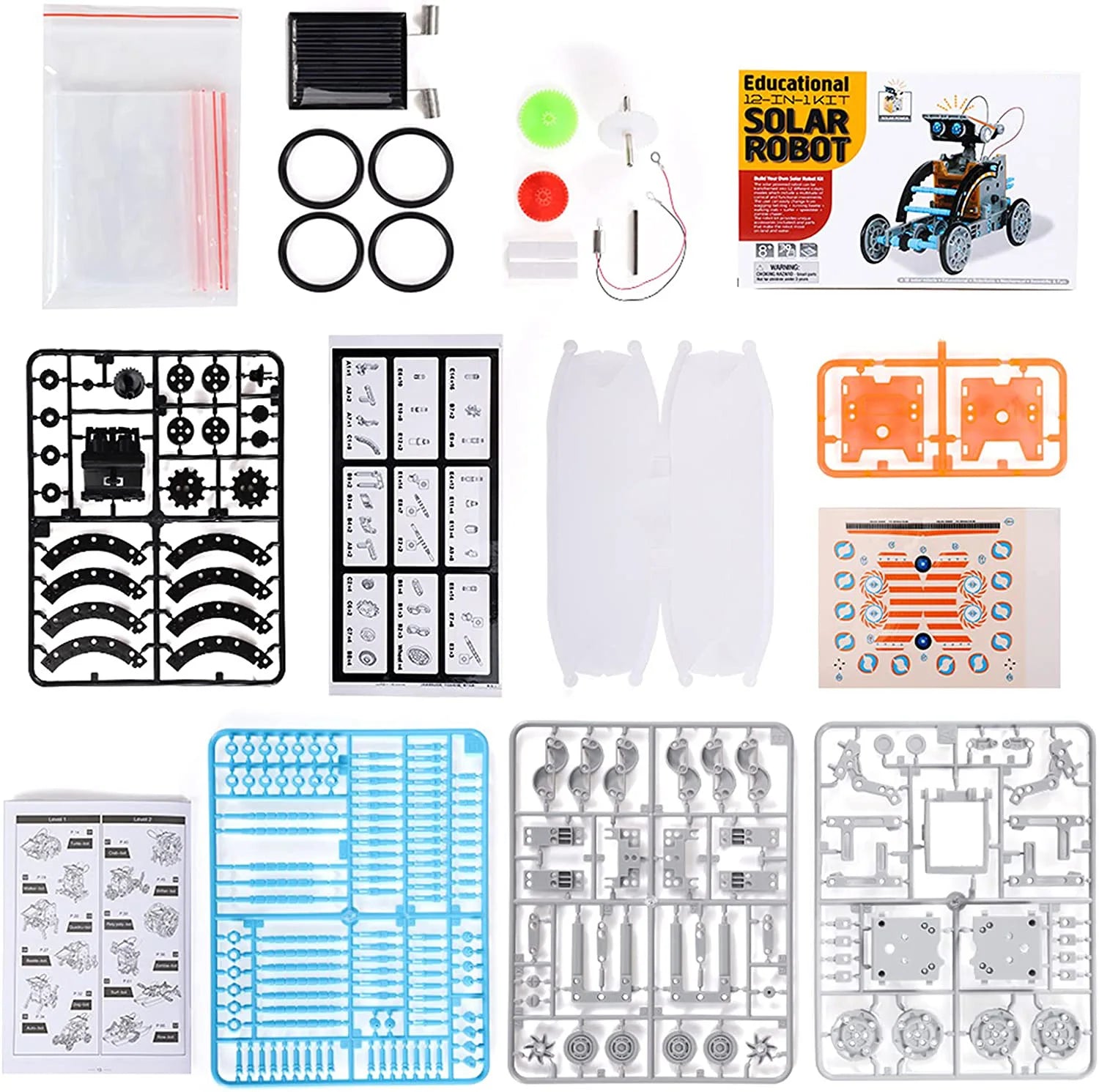 12-In-1 Stem Solar Robot Kit Toys Gifts For Kids 3-8 Years Old Educational Building Science Experiment Set Birthday Gifts Boys