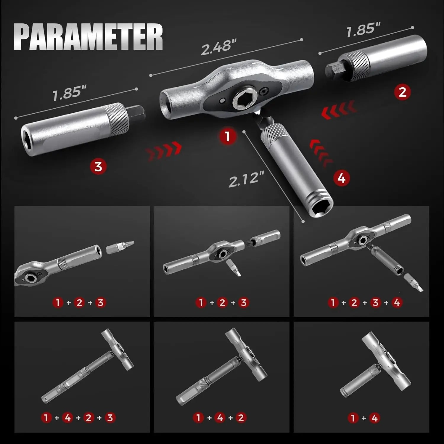 VMAN 24in1 Multifunction Ratchet Screwdriver Set Multi Magnetic Bits Mini Repair Tool Kit Household Tool For PC & Desk Etc.