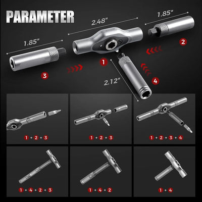 VMAN 24in1 Multifunction Ratchet Screwdriver Set Multi Magnetic Bits Mini Repair Tool Kit Household Tool For PC & Desk Etc. - Smarsty