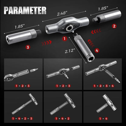 VMAN 24in1 Multifunction Ratchet Screwdriver Set Multi Magnetic Bits Mini Repair Tool Kit Household Tool For PC & Desk Etc.