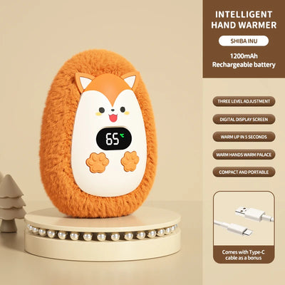 Plush Hand Warmer Winter Mini Portable Three-speed Adjustment Battery Life Long-lasting Smart Temperature Control Hand Warmer - Smarsty