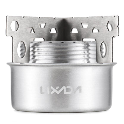 Outdoor Mini Alcohol Stove Aluminum Alloy Alcohol Stove with Lid Outdoor Camping Hiking Backpacking Cooking Stove