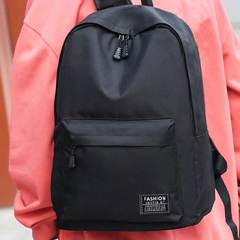Men's backpack made of nylon, suitable for school, business trips and single or double shoulder carrying - solid color design - Smarsty