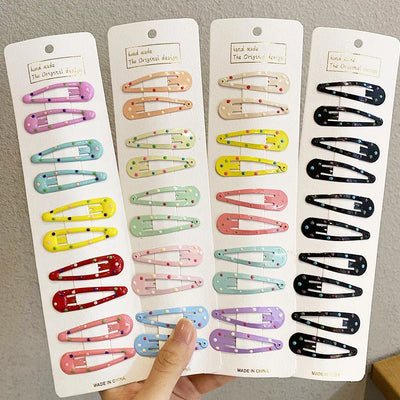 Cute Colorful Star Hair Clips Set for Girls - Smarsty