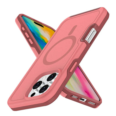 Dual Layer Protection Armour Magnetic Phone Case For iPhone 16 15 11 12 13 14 Pro Max Luxury For Magsafe Shockproof Matte Cover