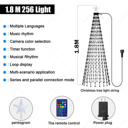 Smart Christmas Tree Lights with Remote & App Control 400 RGB LED Beads Music Sync Timer for Festive Holiday Christmas Decor