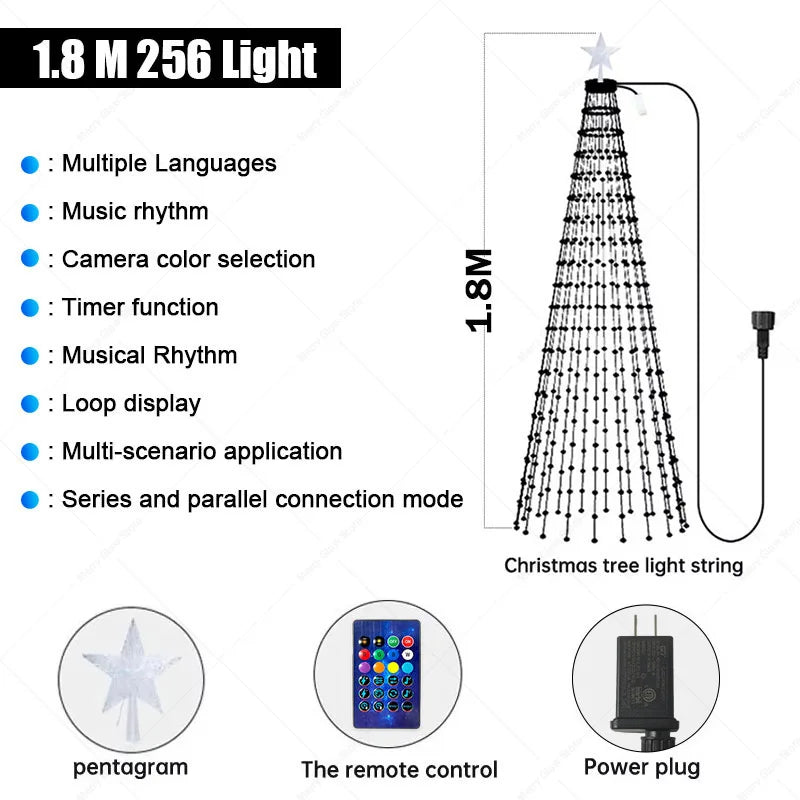Smart Christmas Tree Lights with Remote & App Control 400 RGB LED Beads Music Sync Timer for Festive Holiday Christmas Decor