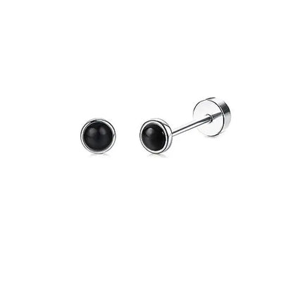 Stainless Steel Heart Moon Ear Studs Screw Back Cartilage - Smarsty