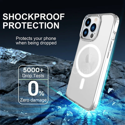 Smarsty Clear MagSafe Case for iPhone Pro Max and Regular Models -