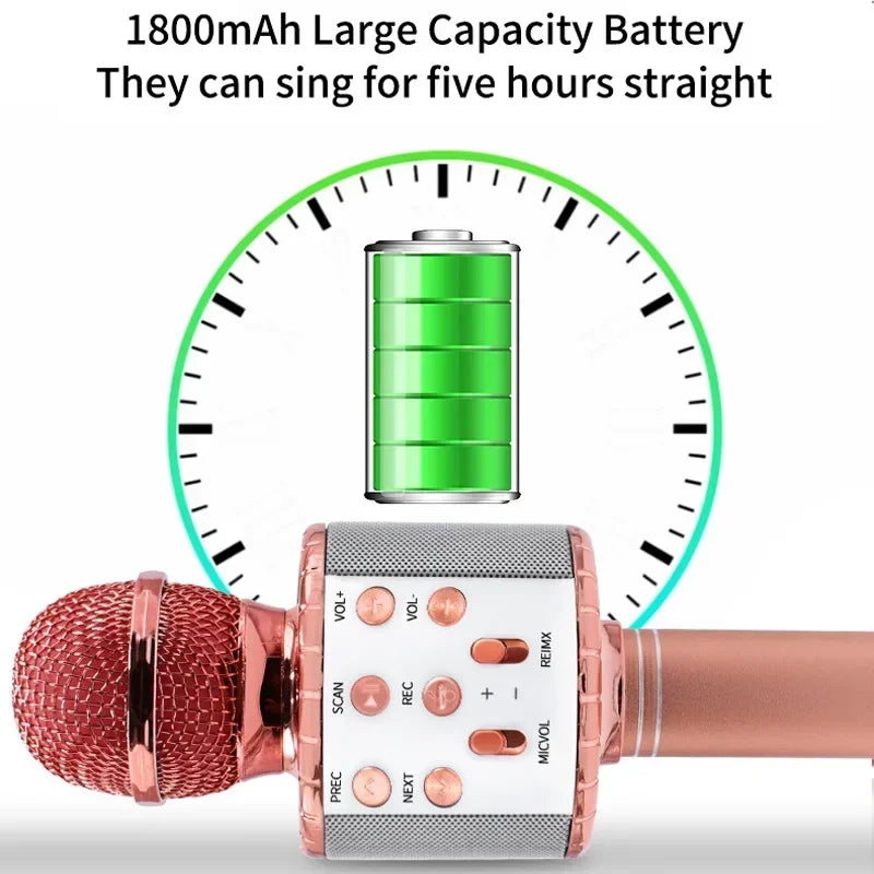 LED Wireless Bluetooth Karaoke Microphone for Kids - Smarsty