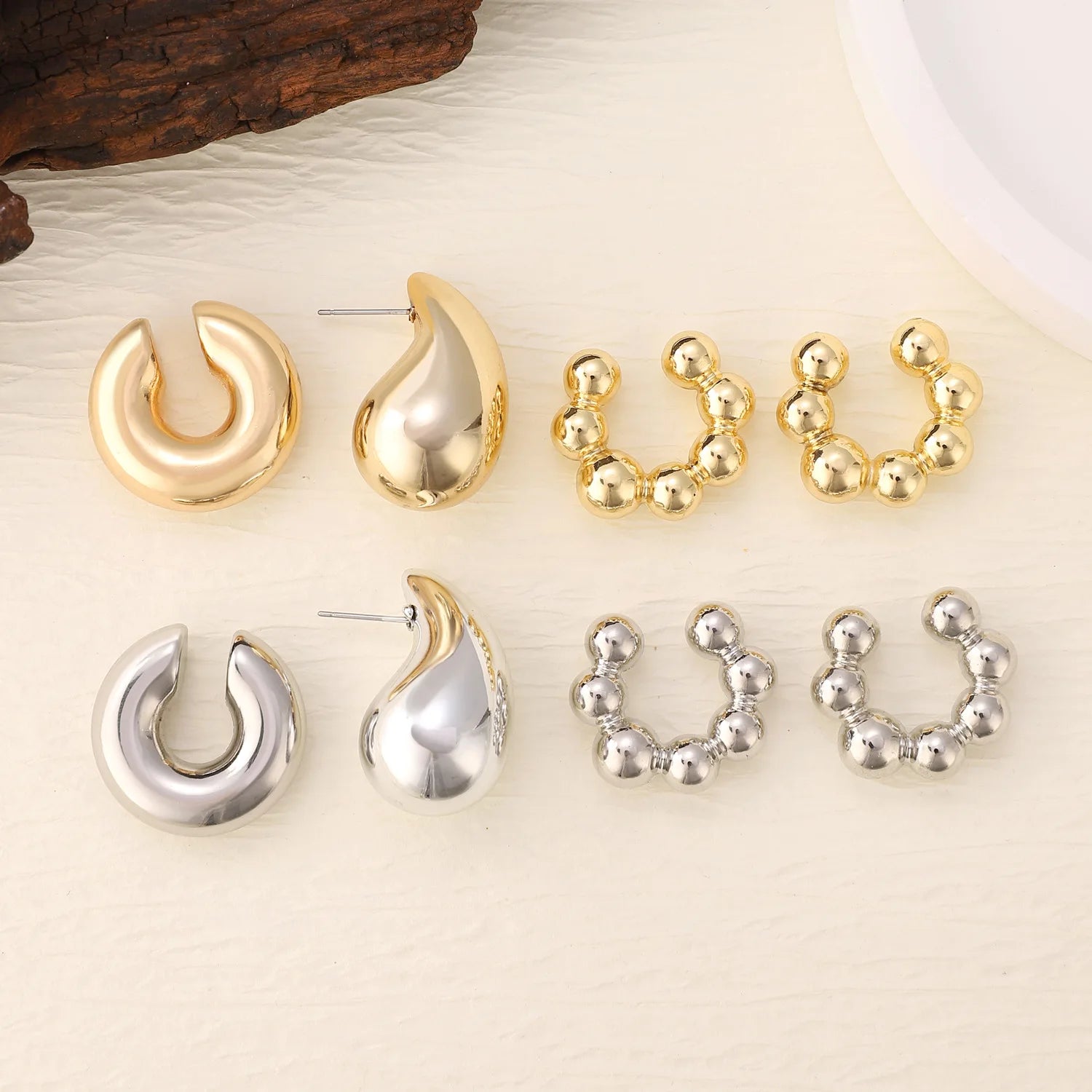 Trendy Vintage Geometric Clip Earrings for No Piercing Style - Smarsty