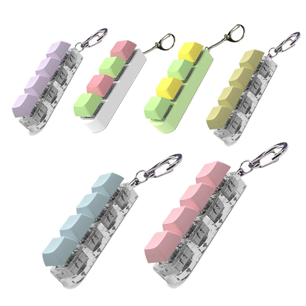 4 Keys Keyboard Keycaps Fidget Toy DIY Finger Keycaps Party Stress Relief Keyboard Caps Finger Button Fidget Decompression Toys - Smarsty