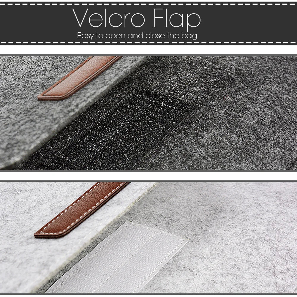 Wool Felt Laptop Sleeve 11 To 15.6 Inch With Mousepad