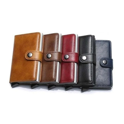 Large Capacity Double Layer ID Credit Card Holder Anti Rfid Blocking Protected Magic Wallet for Men Carbon Fiber Cardholder Case - Smarsty