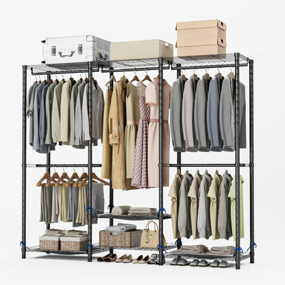 Clothes Rack Storage Organizer Wardrobe Hanging Clothes Freestanding Portable Heavy Duty 960 lb for Cloakroom Bedroom Entrances