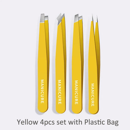 Colorful Stainless Steel Eyebrow Tweezers for Precision Hair Removal - Smarsty