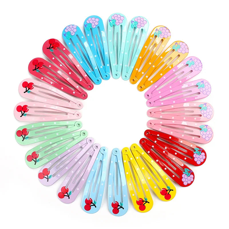 Cute Cartoon Hairpins for Girls 40Pcs Colorful Animal and Fruit Clips - Smarsty