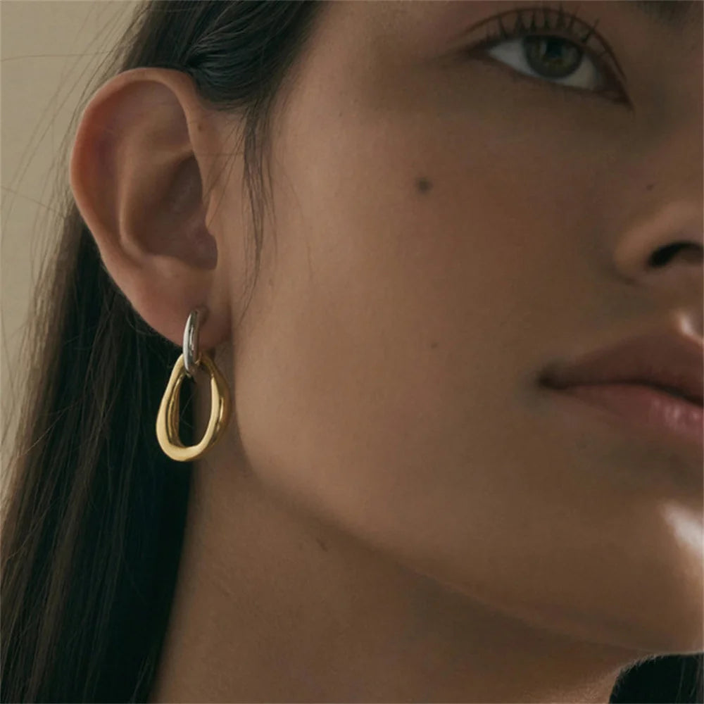 Geometric Alloy Drop Earrings for Women - Trendy Fashion Accessory - Smarsty