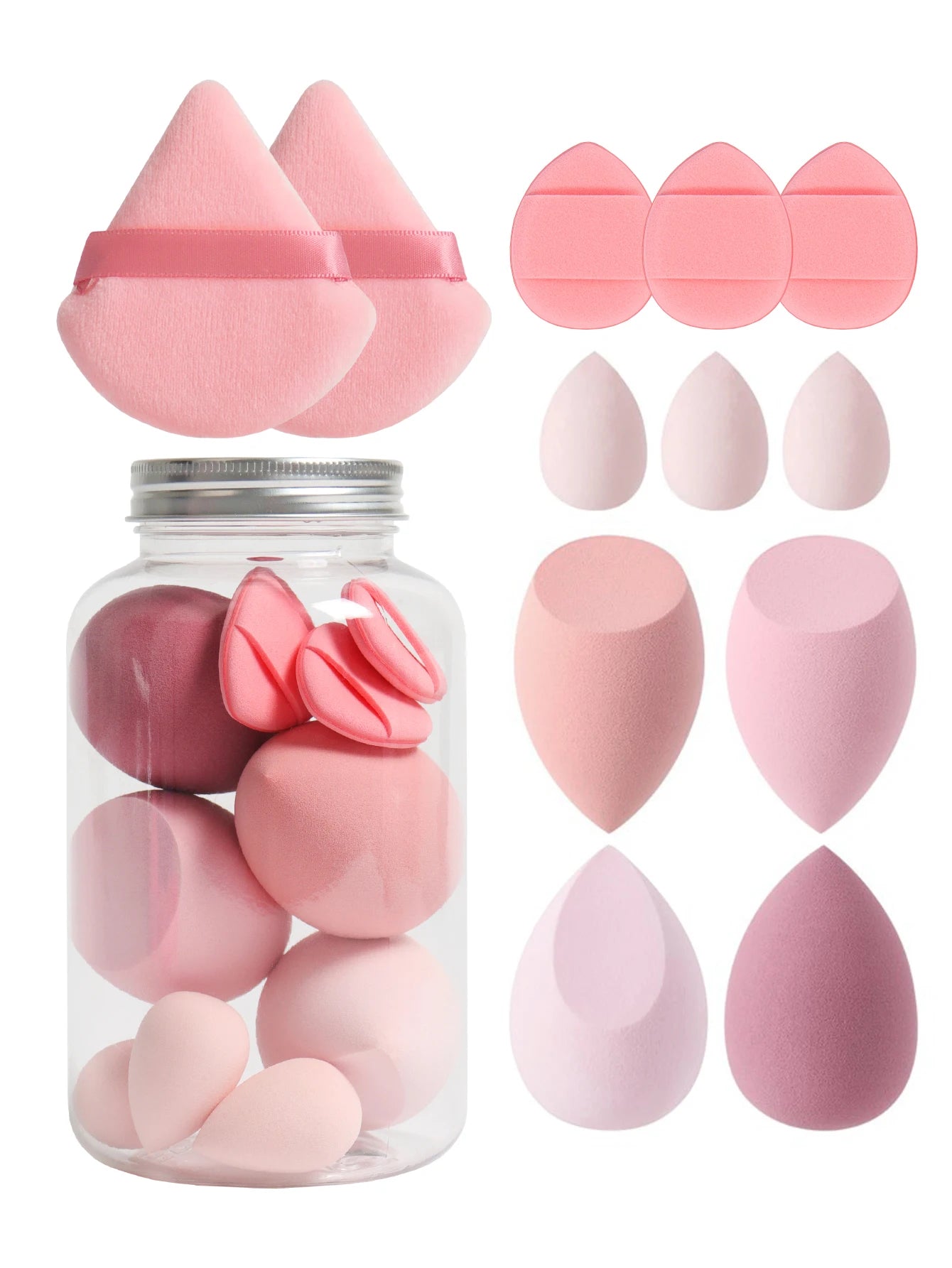12Pcs Latex-Free Makeup Sponge Set for Flawless Application - Smarsty