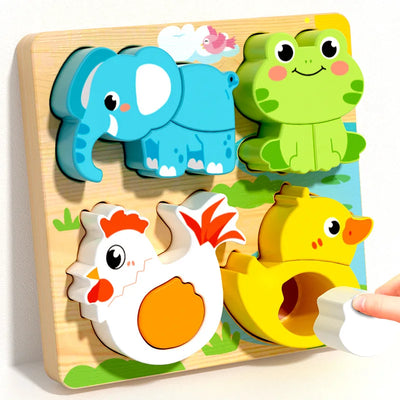 Montessori Toy Wooden Building Blocks Early Learning Educational Toys Color Shape Match Kids Puzzle Toys For Children Boys Girls - Smarsty
