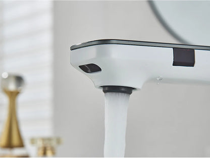 White Smart Sensor Basin Faucet with Digital Display - Smarsty