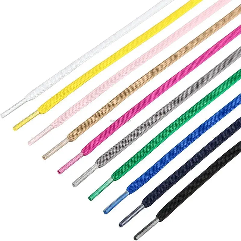 Classic Elastic Shoelaces Flat Sneakers Shoe Laces 7mm Width Shoelace for Kids Adults Shoe Lace Accessories Shoestring Fashion - Smarsty