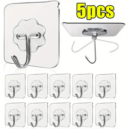 Transparent Self Adhesive Hooks for Easy Storage - Smarsty