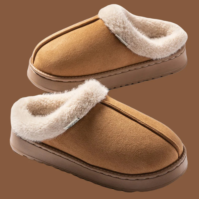 Women's Winter Slippers Non-Slip Indoor House Shoes, Plush Fleece Lined Warm Cotton Slippers with Soft Sole for Home Comfort - Smarsty