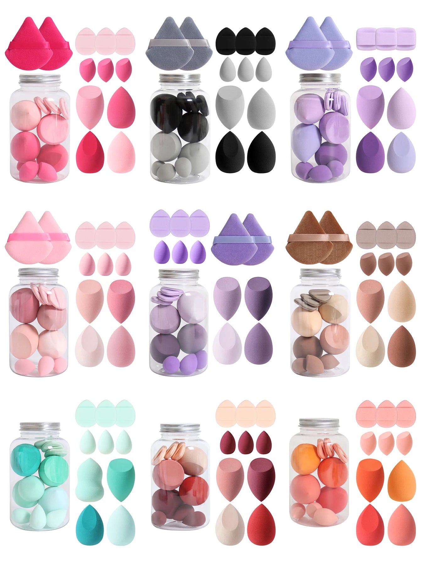 12Pcs Latex-Free Makeup Sponge Set for Flawless Application - Smarsty